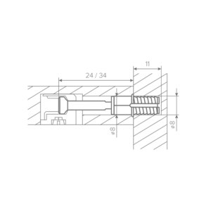Винт для AQ X-CENTRIC 15 L=34 мм распорный d8 (1000 шт.)