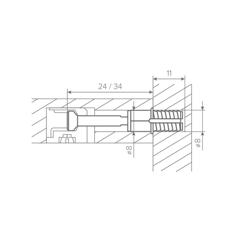 Винт для AQ X-CENTRIC 15 L=34 мм распорный d8 (1000 шт.)