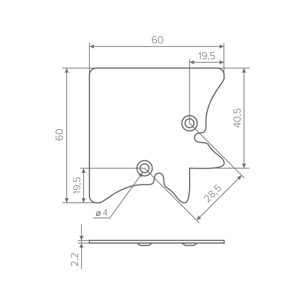 Крепежный уголок для профиля AQ FRAME Z-4, Z-12