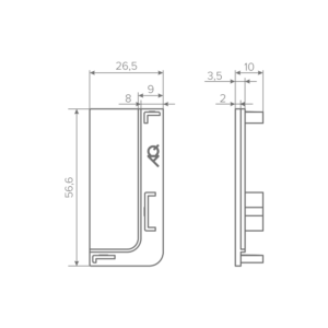 Заглушка глухая правая для горизонт. L-образного профиля AQ Gola-X белый