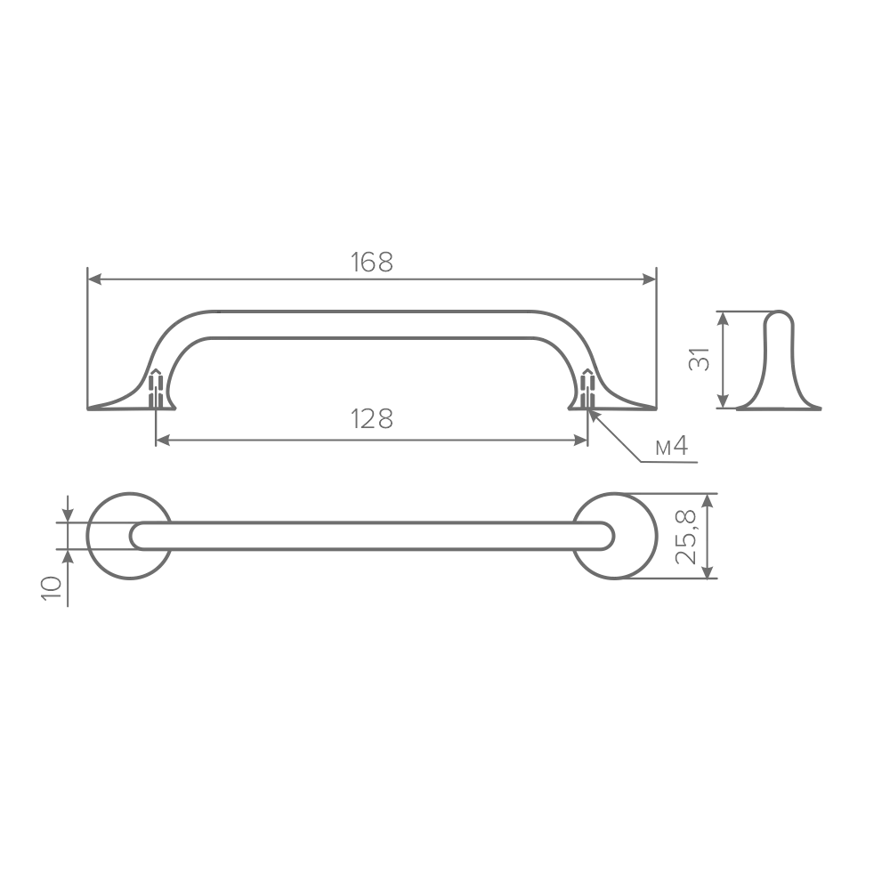 Ручка AQ Luna C=128 черный матовый