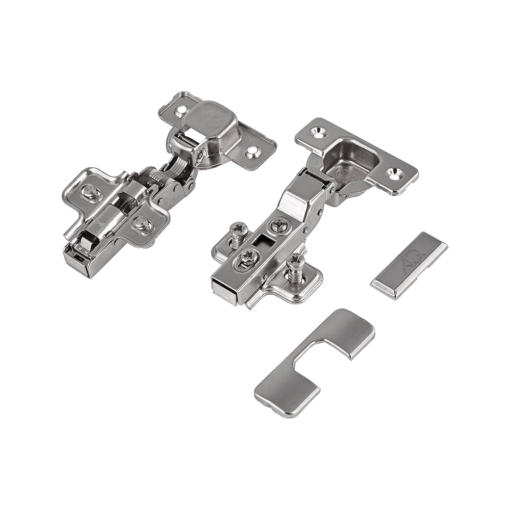 Петля полунакладная Clip без пружины с евровинтами (с заглушками и ответной планкой) AQ