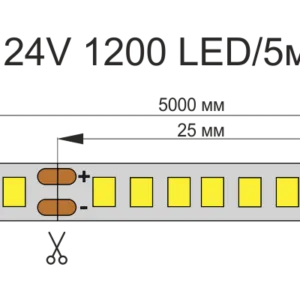 ЛЕНТА светодиодная AQ LED-LINE 2835 240 LED/м 24V 19,2W/м 10 мм IP20 нейтральный белый 5 м