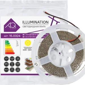 ЛЕНТА светодиодная AQ LED-LINE 2835 120 LED/м 24V 9,6W/м 8 мм IP20 теплый белый 5 м (15.0038)