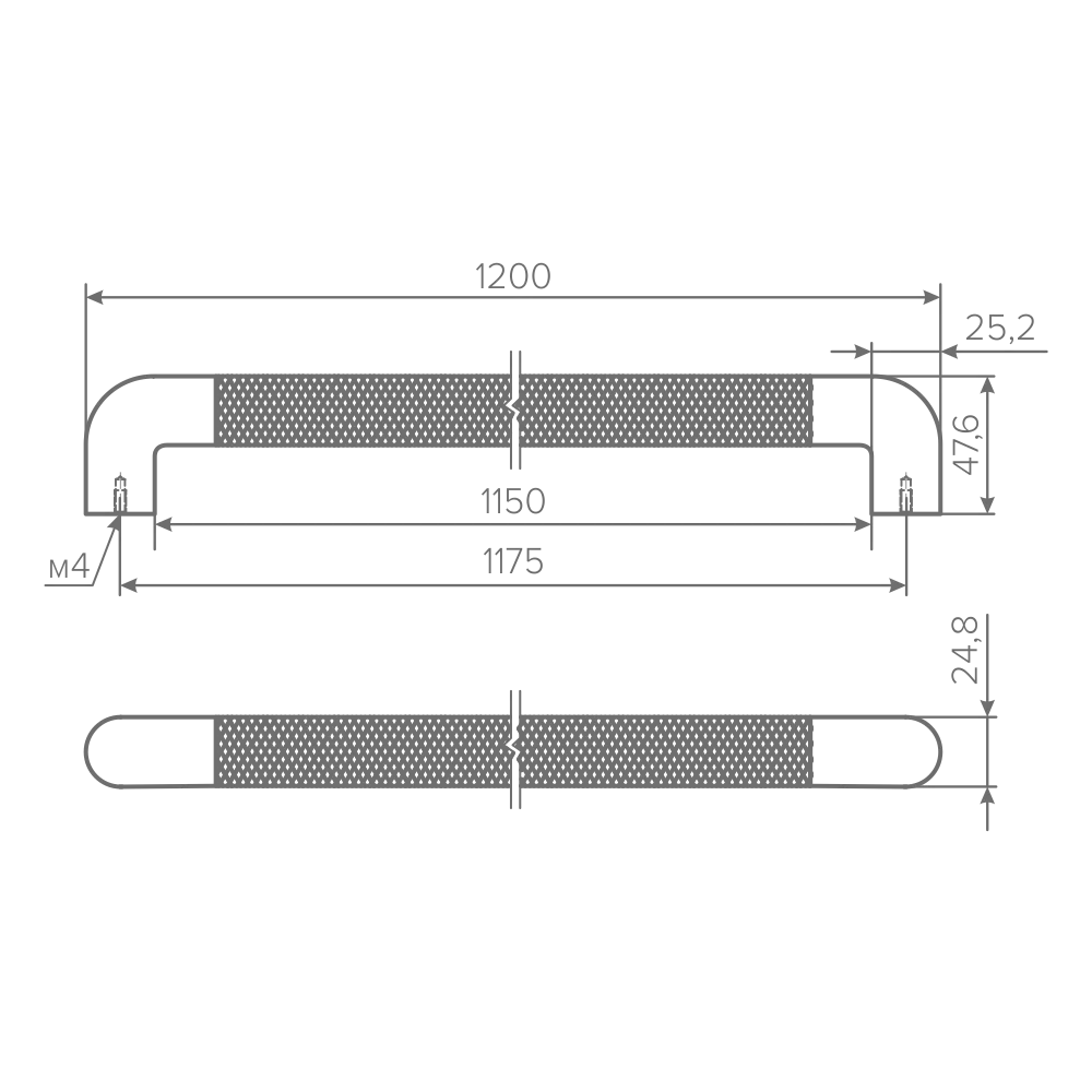 Ручка AQ Elite L=1200 графит матовый