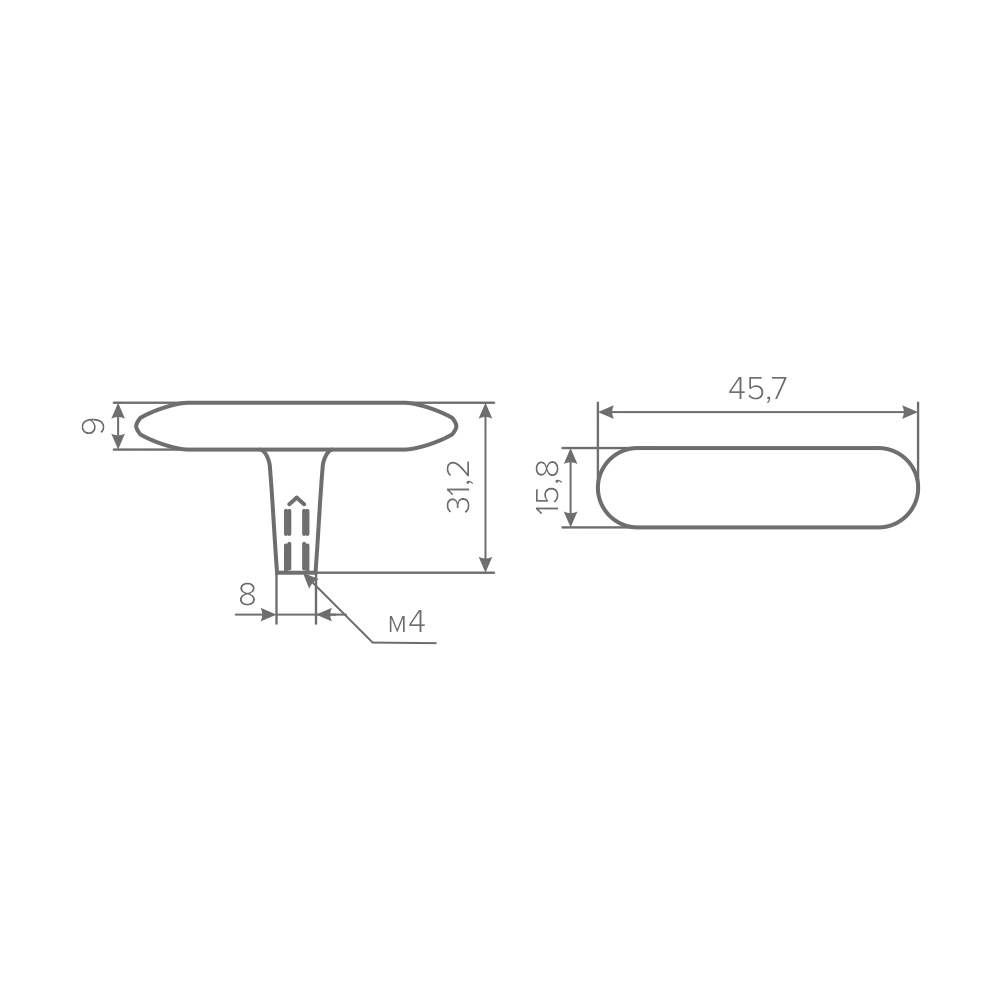 Ручка-кнопка AQ Polis сталь брашированная