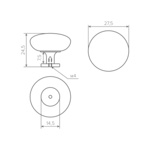 Ручка-кнопка AQ Orion черный матовый