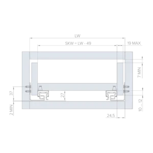 Направляющая скрытого монтажа AQ STEALTH soft (ДСП до 19мм) 250