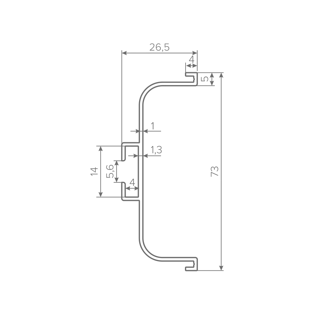 Профиль горизонтальный AQ Gola-X С-формы 5000 мм золото матовое
