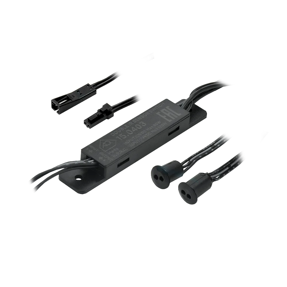 Выключатель AQ SWITCH инфракрасный двойной на открывание/закрывание фасадов черный 12/24V 60/120W