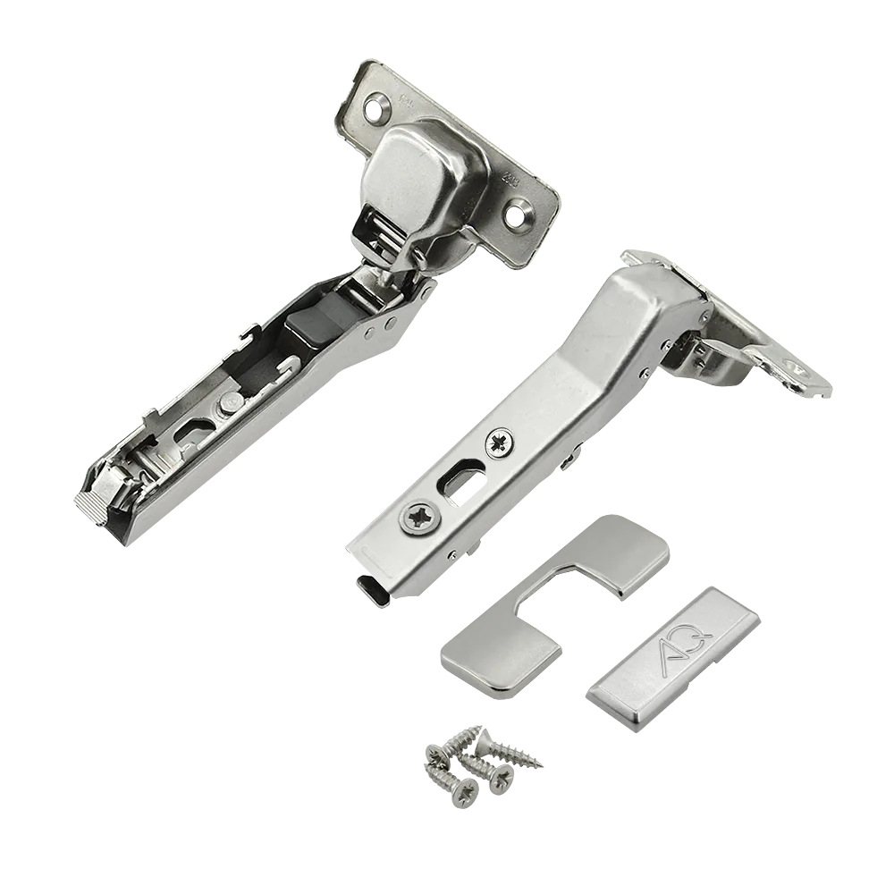 Петля +45 внутренняя AQ V.2 Clip со шнековой регулировкой с доводчиком (с заглушками и саморезами)