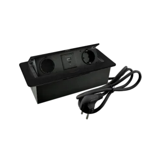 Удлинитель AQ PLUG-X H2 горизонтальный 2xSCHUKO 1xUSB А 1xUSB C черный