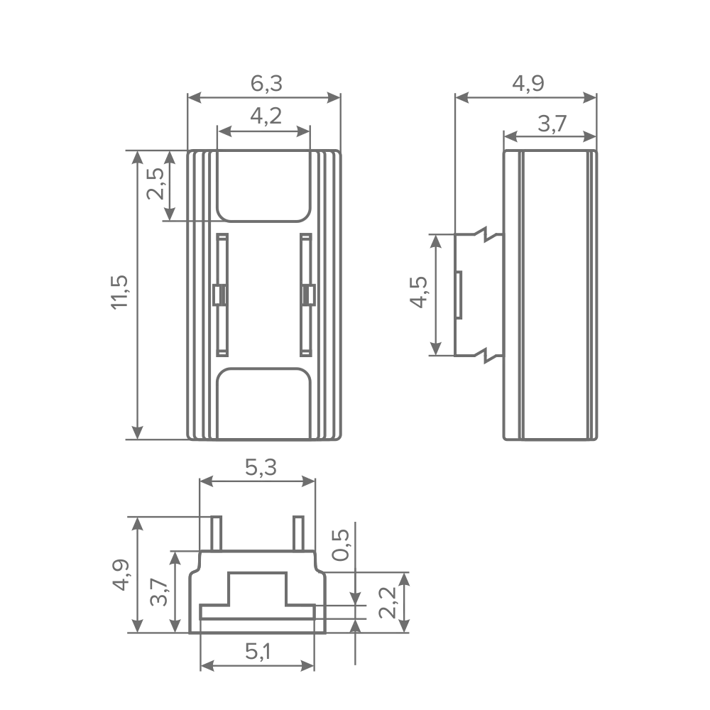 Коннектор AQ LINK прямой для светодиодных лент 5 мм