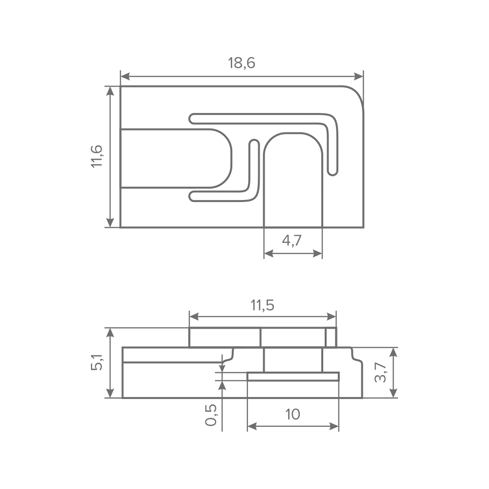 Коннектор AQ LINK угловой для светодиодных лент 10 мм