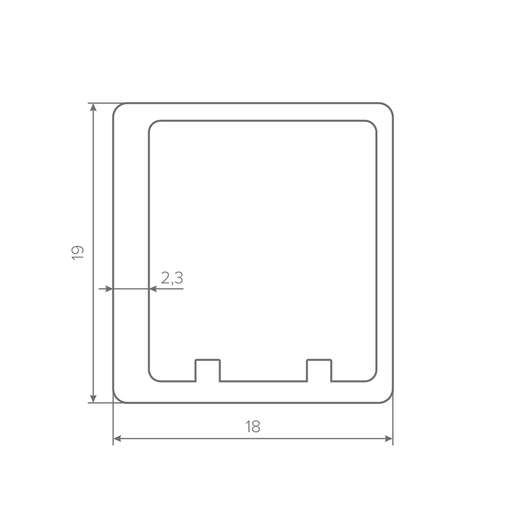 Профиль фасадный AQ CRYSTAL-LINE W-3 4000 мм черный графит брашированный