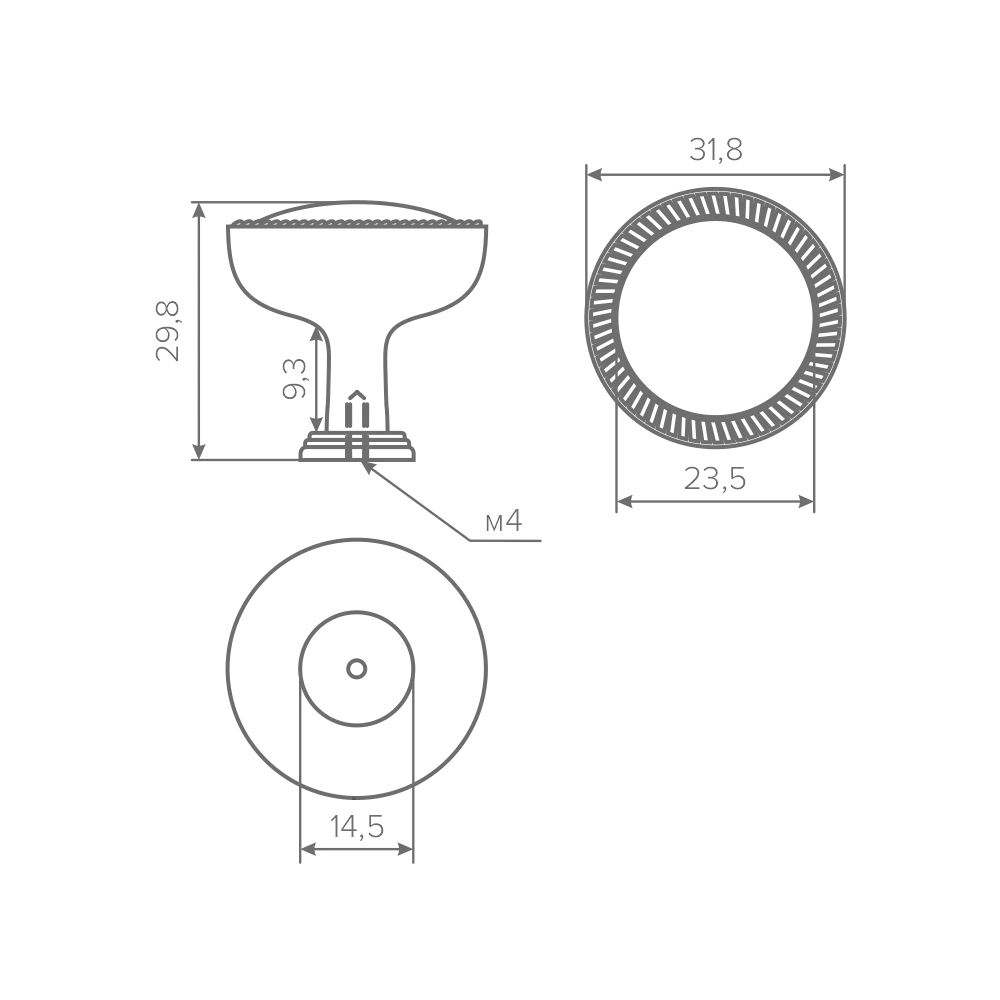 Ручка-кнопка AQ Alphe черный матовый