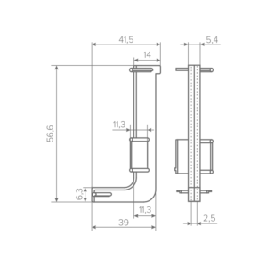 Уголок внутренний для горизонт. L-образного профиля AQ Gola-X черный