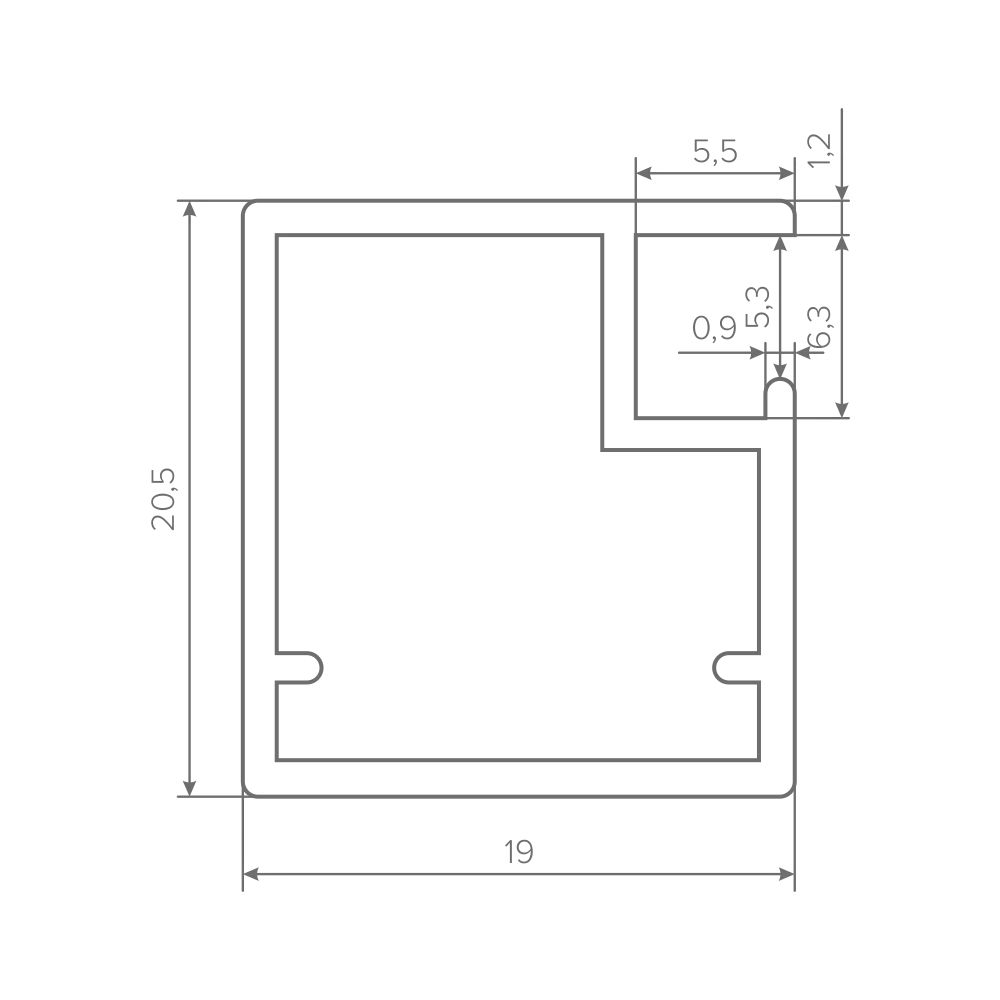 Профиль для фасадов AQ FRAME Z-1 5600 мм черный брашированный