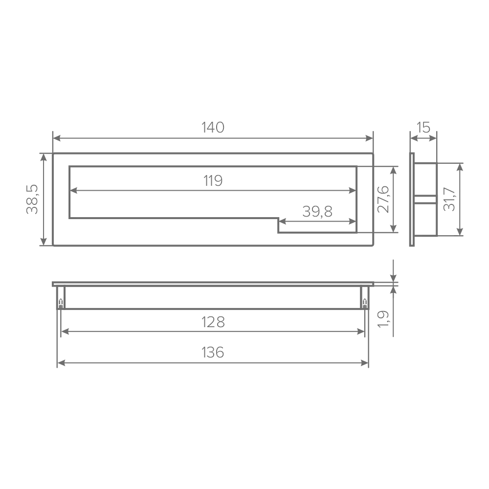 Ручка AQ Quill С=128 бронзовый песок