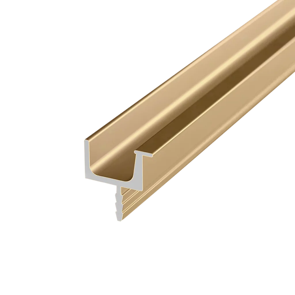 Ручка-профиль торцевая AQ U-line (ДСП+стекло) 5000 мм золото матовое