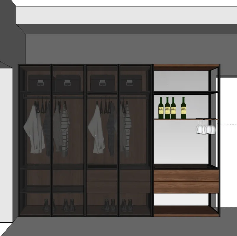 Профиль фасадный AQ CRYSTAL-LINE W-3 4000 мм черный графит брашированный