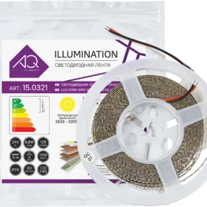 ЛЕНТА светодиодная AQ LED-LINE 2835 120 LED/м 24V 9,6W/м 5 мм IP20 теплый белый 5 м (15.0028)