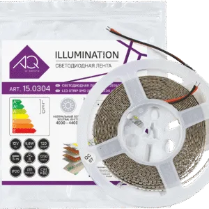 Лента светодиодная AQ LED-LINE 2835 120 LED/м 12V 9,6W/м 8 мм IP20 нейтральный белый 5 м (15.0012)