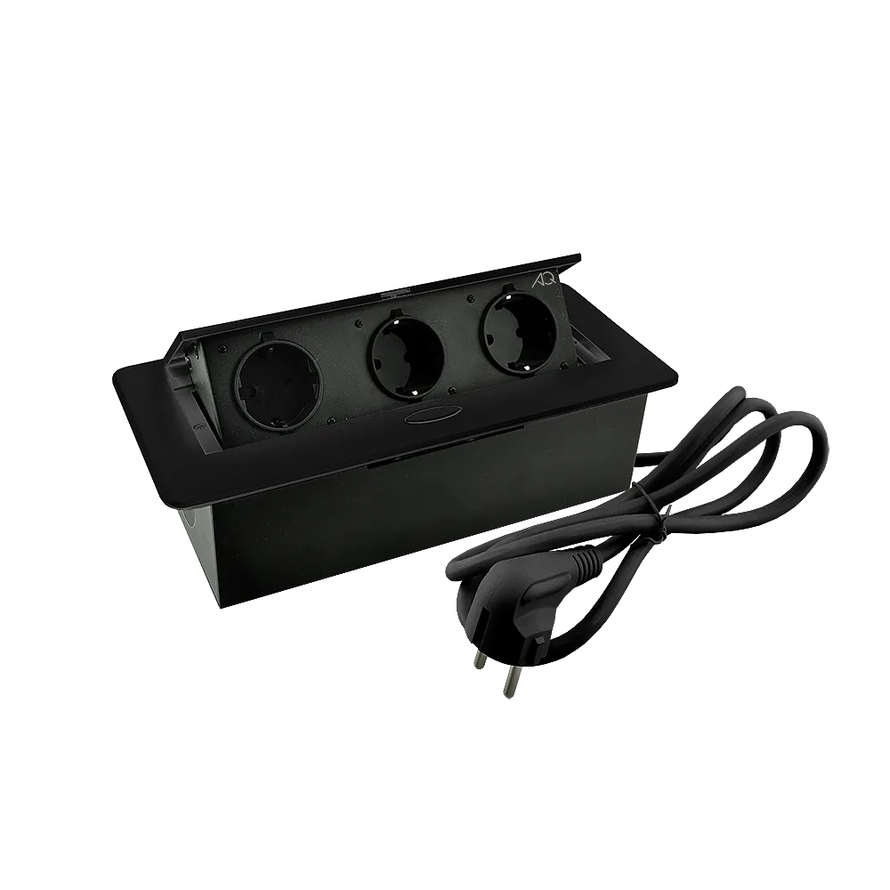 Удлинитель AQ PLUG-X H1 горизонтальный 3xSCHUKO черный