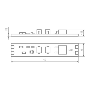 Выключатель AQ SWITCH сенсорный с диммером для установки в профиль 12/24V 60/120W
