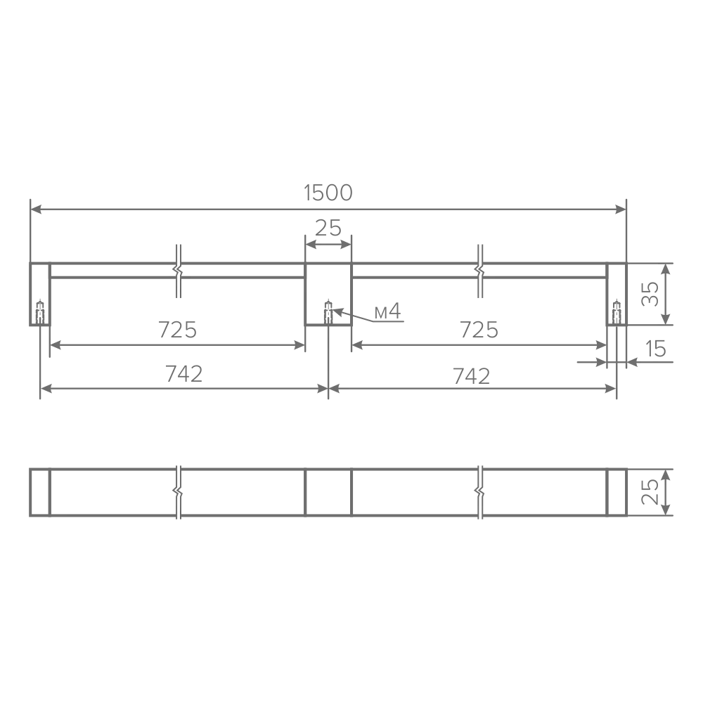 Ручка AQ Fusion L=1500 графит+черный матовый