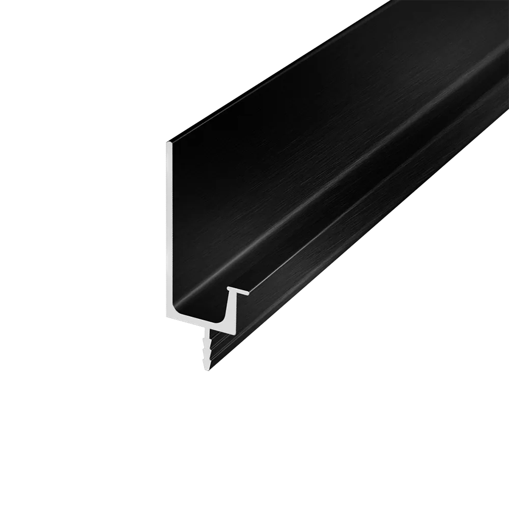 Ручка-профиль торцевая AQ J-line (ДСП+стекло) 5000 мм черный брашированный