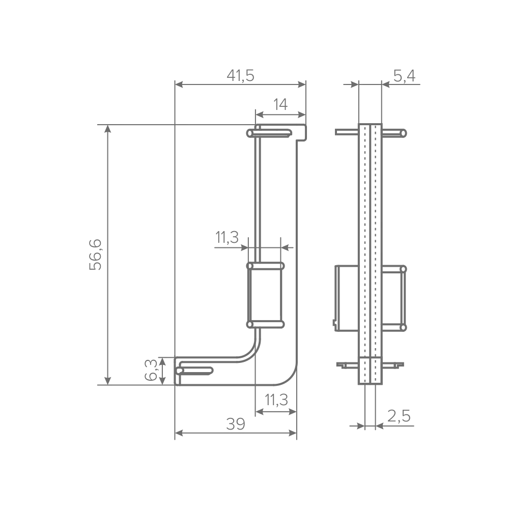 Уголок внутренний для горизонт. L-образного профиля AQ Gola-X алюминий