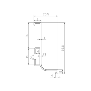 Профиль горизонтальный AQ Gola-X L-формы 5000 мм черный графит матовый