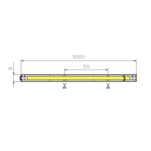 ЛЕНТА светодиодная AQ LED-LINE COB 480 LED/м 24V 14W/м 8 мм IP20 теплый белый 5 м (15.0033)
