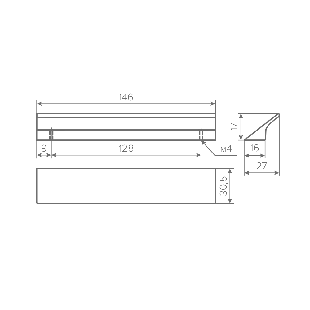 Ручка AQ Mira С=128 черный матовый