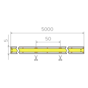 ЛЕНТА светодиодная AQ LED-LINE COB 480 LED 24V 9,6W/м 5 мм IP20  теплый белый 5 м (15.0303С)