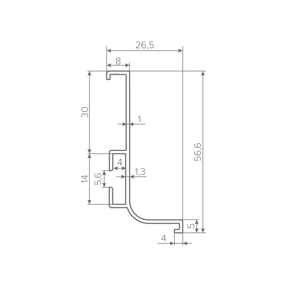 Профиль горизонтальный AQ Gola-X L-формы 5000 мм черный матовый