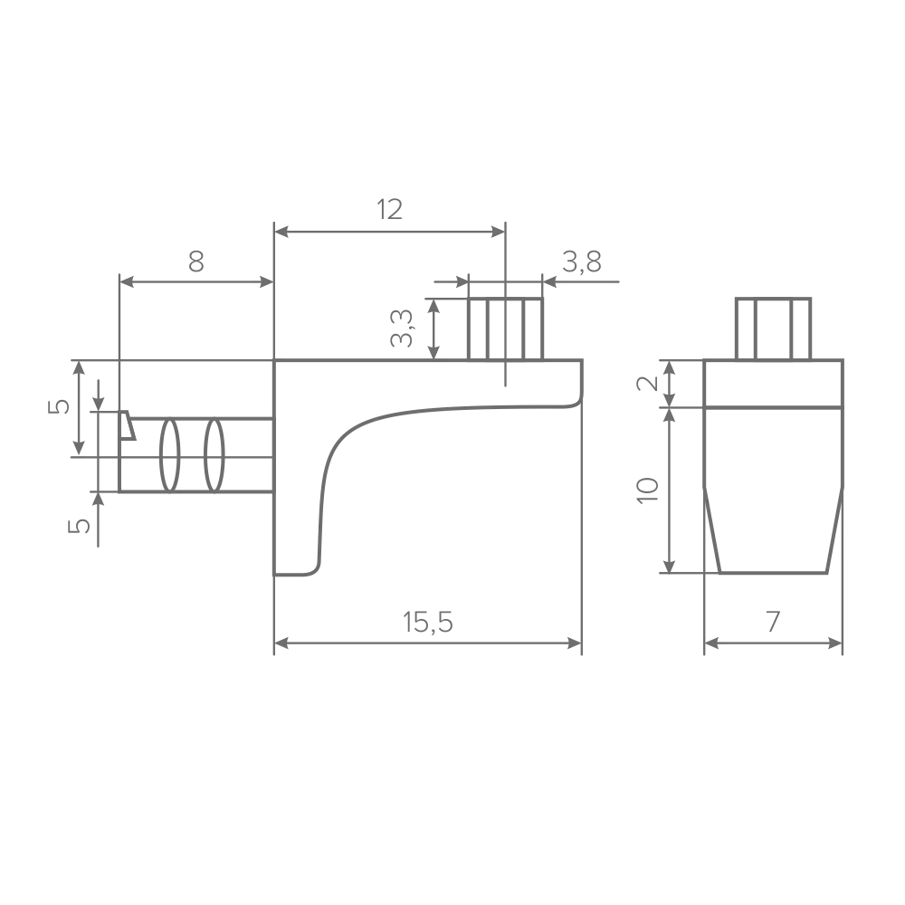 Полкодержатель AQ SHELF 01 под пресс забивной никель