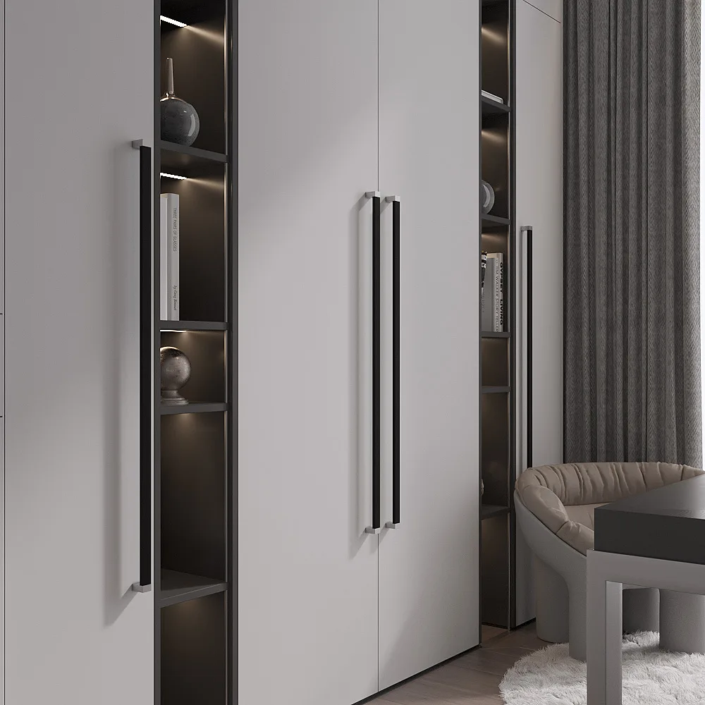 Ручка AQ Fusion L=1000 черный+сталь матовый