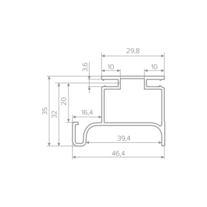 Профиль вертикальный AQ Gola-X L-формы ДСП 16мм 5000 мм белый матовый