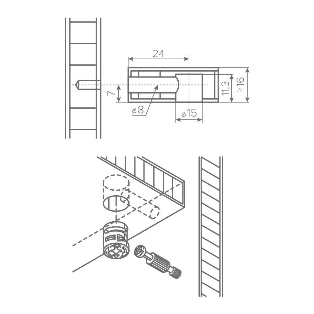 Винт для AQ X-CENTRIC 15 L=24 мм с пластиковой муфтой (1000 шт.)