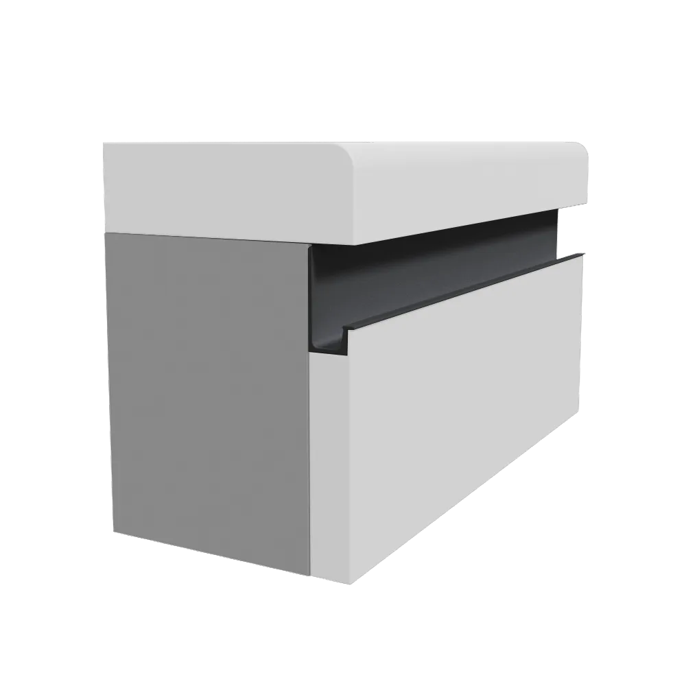 Ручка-профиль торцевая AQ J-line (ДСП+стекло) 5000 мм черный матовый