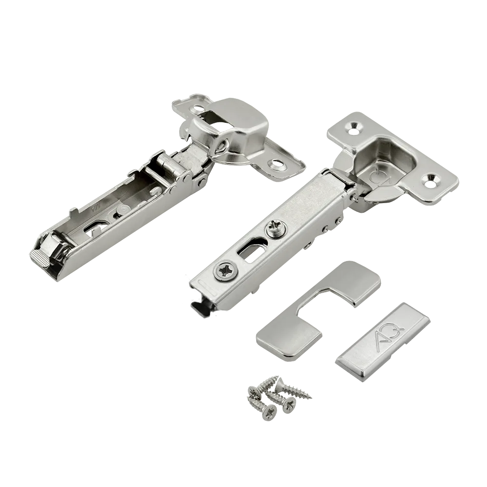 Петля накладная AQ V.2 Clip со шнековой регулировкой без пружины (с заглушками и саморезами)