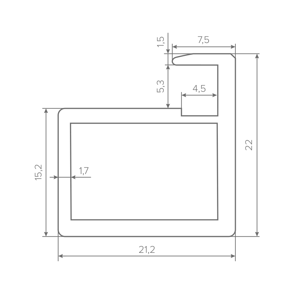 Профиль для фасадов AQ FRAME F30 4000 мм черный графит брашированный