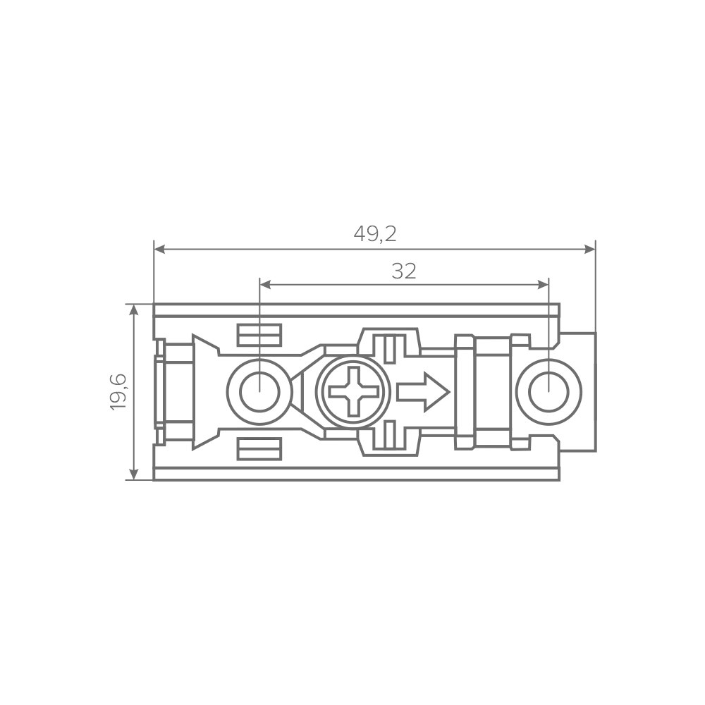 Ответная планка AQ V.2 прямая Clip-on под саморез H0 черная