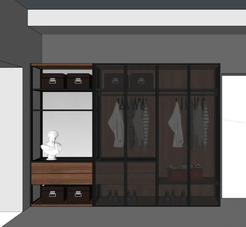 Профиль фасадный AQ CRYSTAL-LINE W-3 4000 мм черный графит брашированный