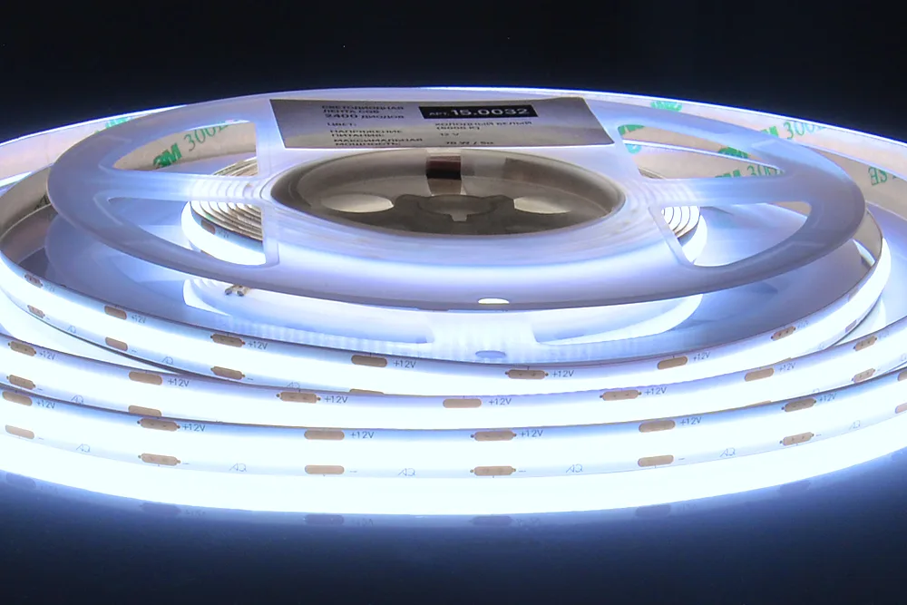 Лента светодиодная AQ LED-LINE COB 480 LED/м 12V 14W/м 8 мм IP20 холодный  белый 5 м (15.0032)