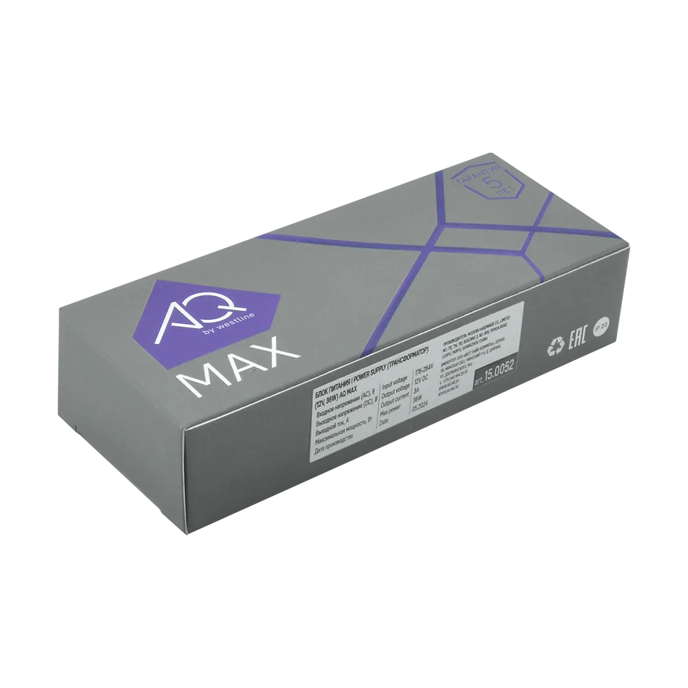 Блок питания AQ MAX 220V/12V IP20 36W