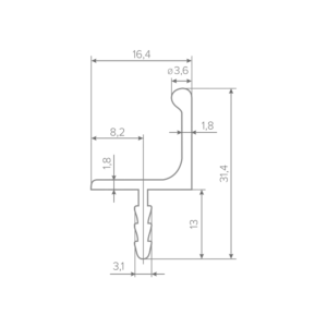 Ручка-профиль AQ Gola-X для верхней базы ДСП 16мм 4000 мм золото матовое