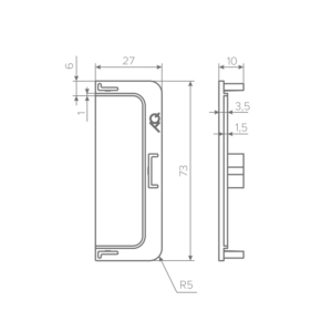 Заглушка глухая универсальная для горизонт. C-образного профиля AQ Gola-X алюминий